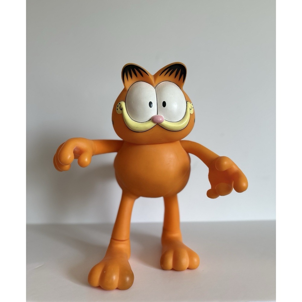 Rare Vtg Playmates Garfield 1981 Vinyl 12.75" Figure Orange Cat Poseable Funnies